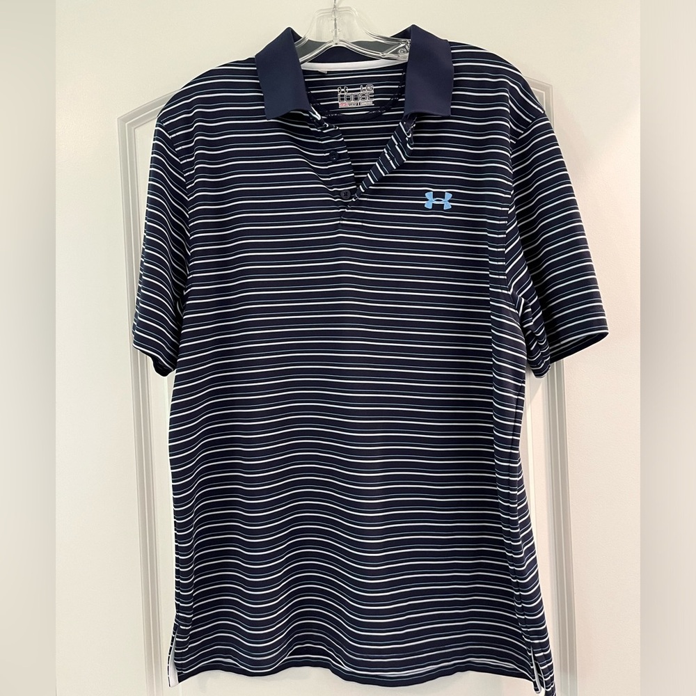 Under Armour Blur Striped Loose Fit Heat Gear Polo